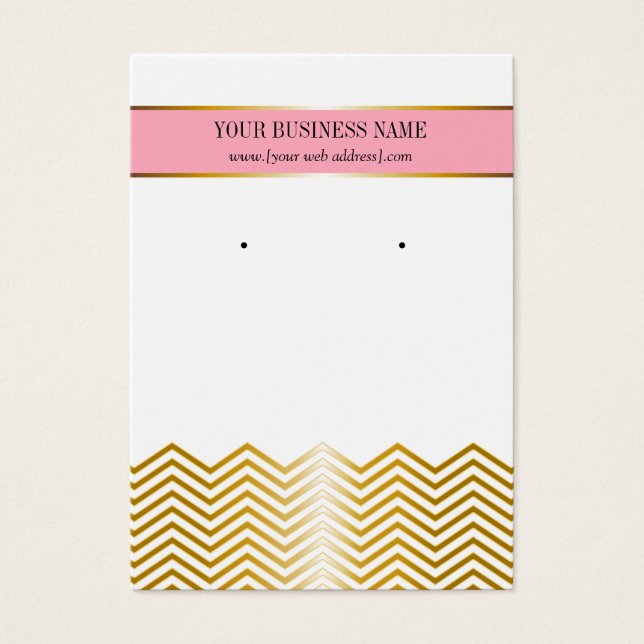 Placa de Ouriso Personalizada Chevron Dourada Rosa (Frente)