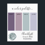 Placa de Paleta de Cores de Casamento Ametist 2023<br><div class="desc">Placa de Paleta de Cores de Casamento Ametist 2023</div>