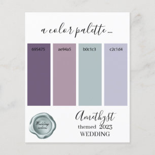 Placa de Paleta de Cores de Casamento Ametist 2023