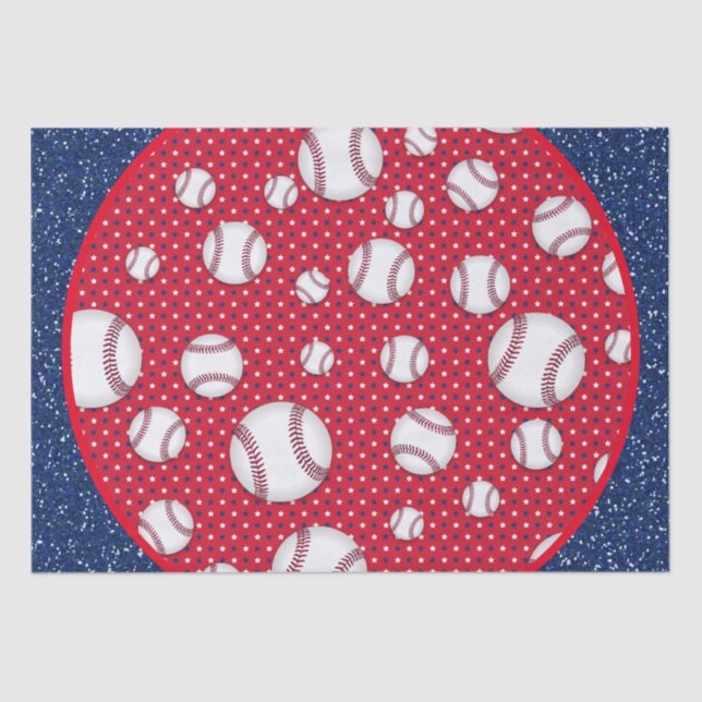 Placa de papel de baseball em branco vermelho e az (Frente )