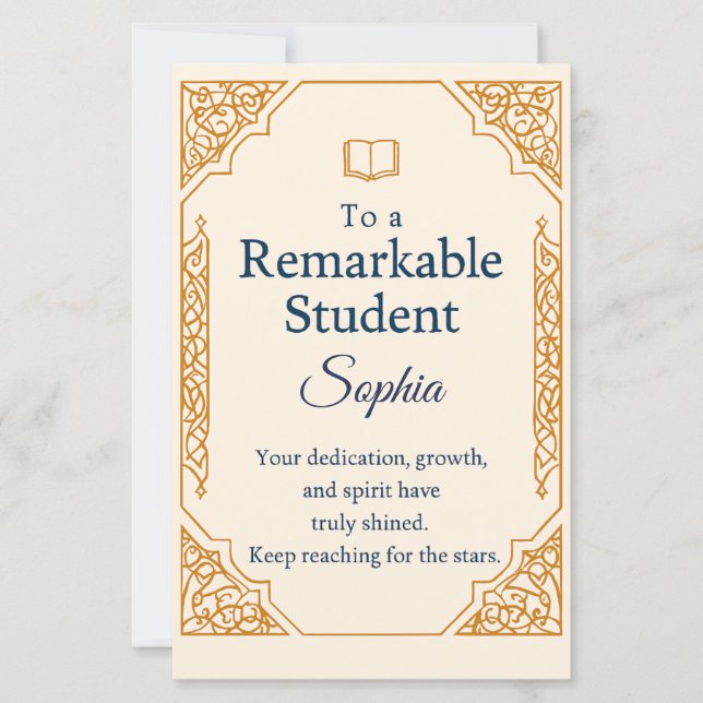 Placa de Parabéns Elegante para uma Rua excepciona (Frente)