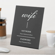 Placa de pedestal | Rede de senha Wifi moderna