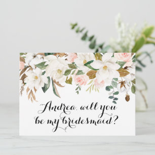 Placa de Ponta da Watercolor White Magnolia Garlan