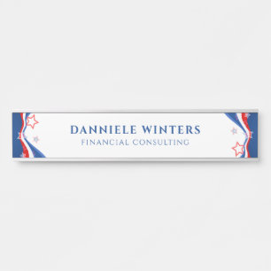 Placa De Porta Abstrato Americano - Design