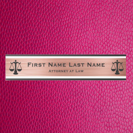 Placa De Porta Advogado Assina Rosa