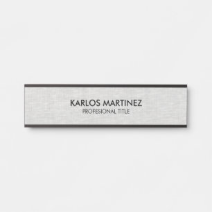 Placa De Porta Advogado de Imigração em Linho Cinza Claro