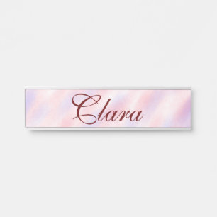 Placa De Porta Aquarela abstrata rosa vermelho marrom adicionar n