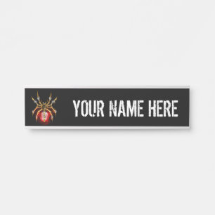 Placa De Porta Aranha-do-galo em preto