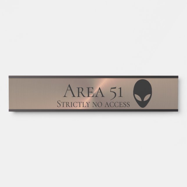 Placa De Porta Área 51 Alienígena (Frente)