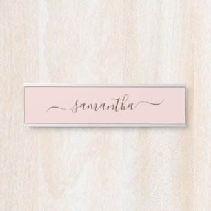 Placa De Porta Assinatura de Nome com Floreio Elegante