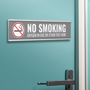 Placa De Porta Aviso de Proibido Fumar Oxigênio em Uso