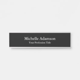 Placa De Porta Black Professional Plain Modern