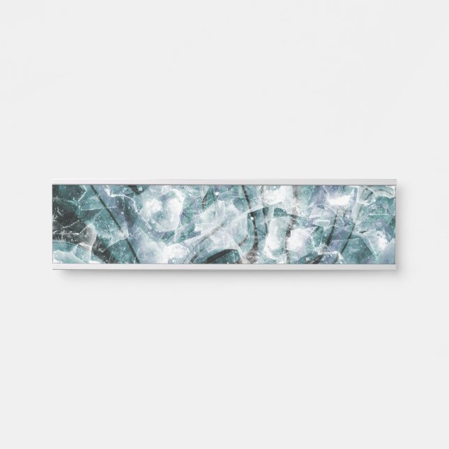 Placa De Porta Blue asbtract glass texture (Frente)