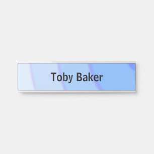 Placa De Porta Blue Circular Swirls ombre