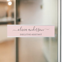 Blush Dusty Pink Modern Script Girly Monograma Nom