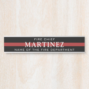 Placa De Porta Bombeiro Personalizado - Thin Red Fire