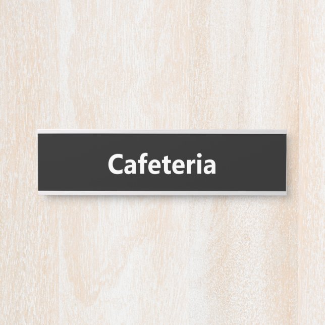 Placa De Porta Cafeteria Preto e Branco (Frente)