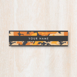 Placa De Porta Camuflagem Laranja, Militar, Exército