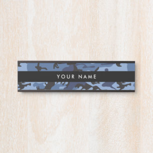 Placa De Porta Camuflagem Marinha, Camuflagem Azul, Militar, Exér
