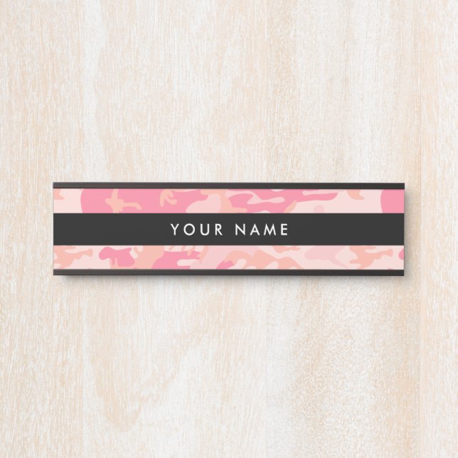 Placa De Porta Camuflagem Rosa, Camuflagem, Militar, Exército (Frente)