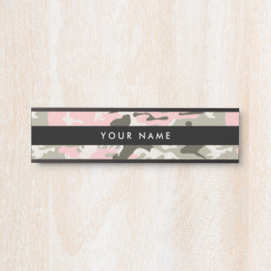 Placa De Porta Camuflagem Rosa e Verde, Camuflagem, Militar, Exér
