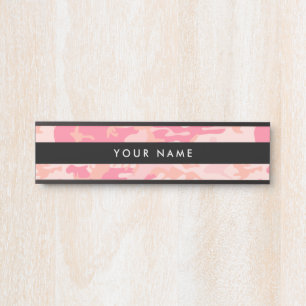 Placa De Porta Camuflagem Rosa, Militar, Exército