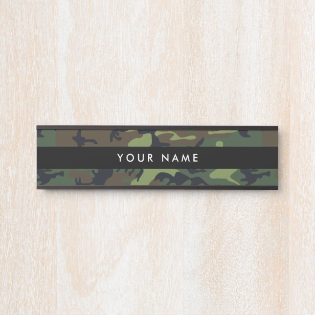 Placa De Porta Camuflagem Verde, Camuflagem, Militar, Exército (Frente)