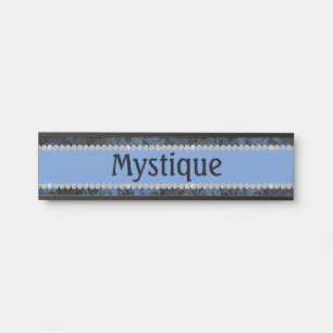 Placa De Porta Chic Blue Paisley Diamond Stall