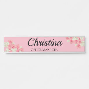 Placa De Porta Chic Glam Floral
