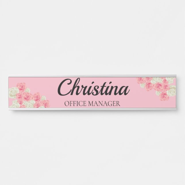 Placa De Porta Chic Glam Floral (Frente)