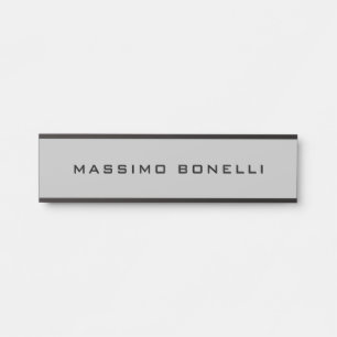 Placa De Porta Cinza Claro Minimalista Simples Legível Moderno