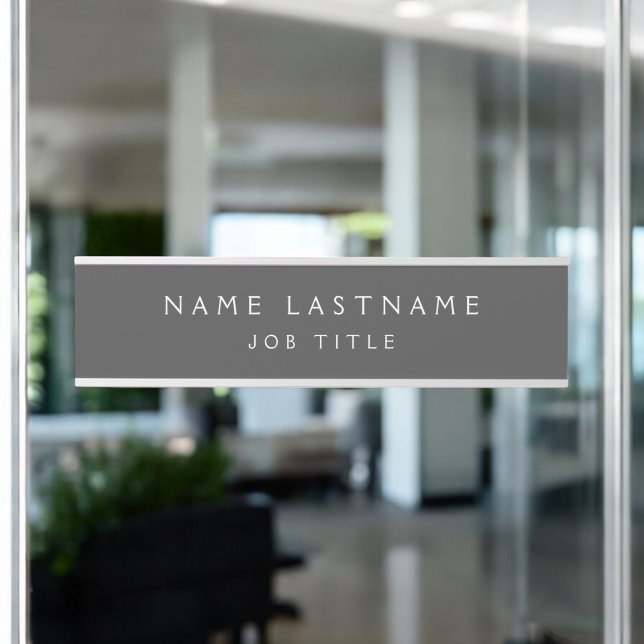 Placa De Porta Cinza White Modern Elegant Professional Classy (Criador carregado)