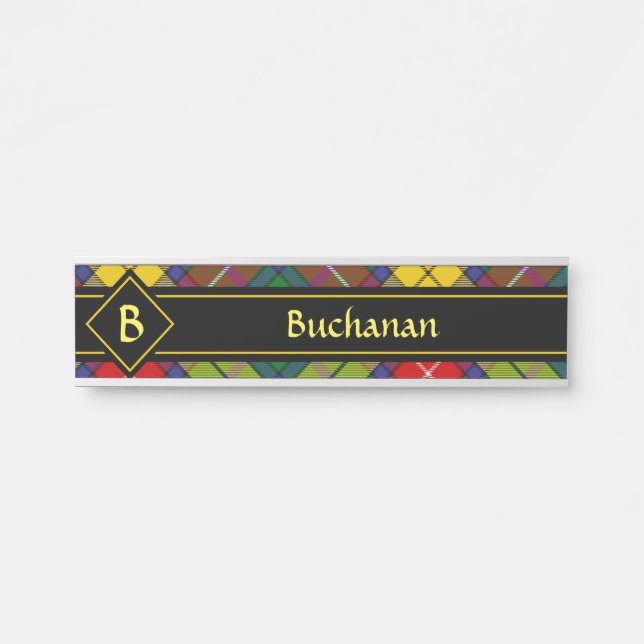 Placa De Porta Clan Buchanan Tartan (Frente)