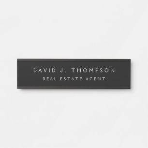 Placa De Porta Classy Modern Executive Black Professional
