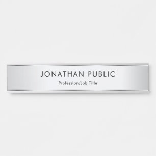 Placa De Porta Cliente de Modelo moderno Silver Look Elegante