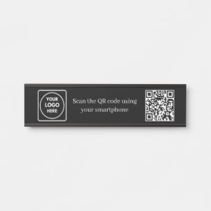 Placa De Porta Código QR Preto Personalizado Display de Control