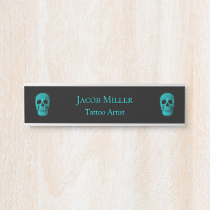 Placa De Porta Compro de tatuagem Macabre Preto-Preto-Negro-Gótic