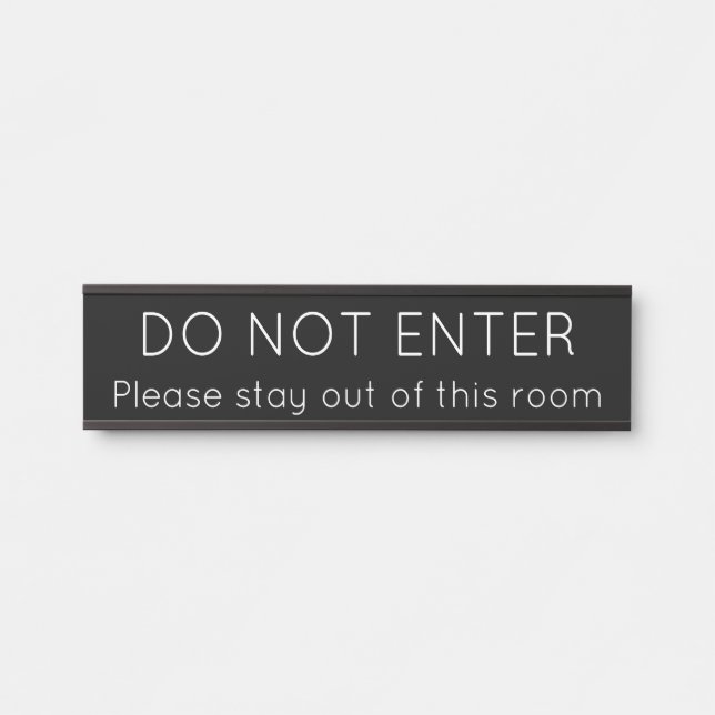 Placa De Porta Contemporâneo, elegante e "NÃO ENTRAR" (Frente)