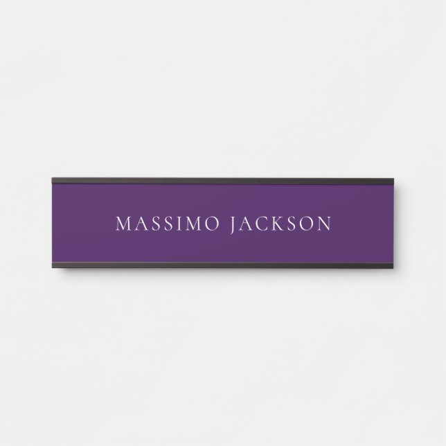 Placa De Porta Dark Purple Minimalist Plain Modern  (Frente)