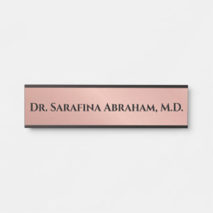 Placa de Porta de Consultório Médico Rose Gold