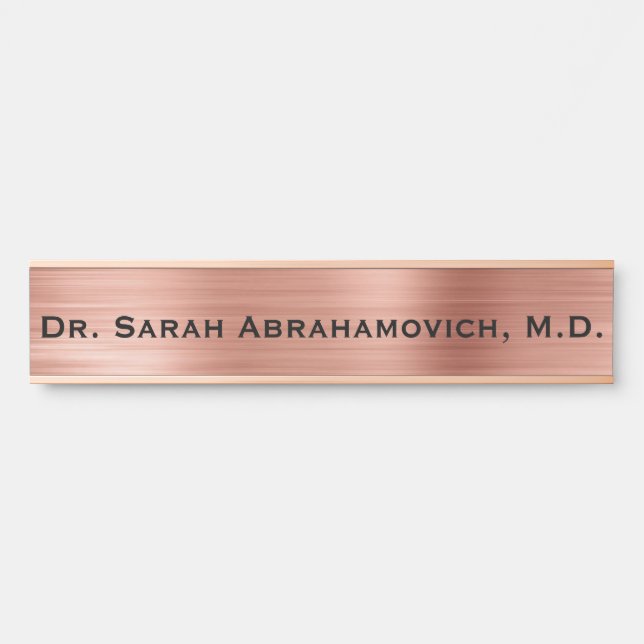 Placa de Porta de Consultório Médico Rose Gold (Frente)