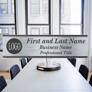 Placa de Porta de Escritório com Logotipo da Sua E