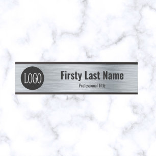 Placa de Porta de Escritório com Logotipo da Sua E