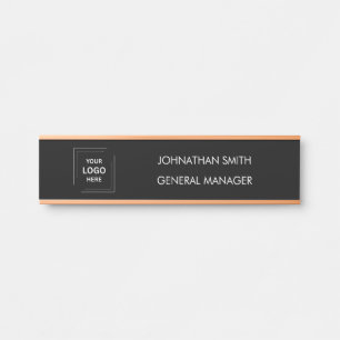 Placa de Porta de Escritório com Logotipo de Empre