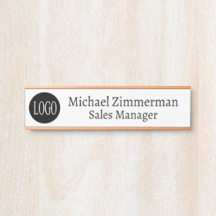 Placa de Porta de Escritório com Logotipo de Luxo