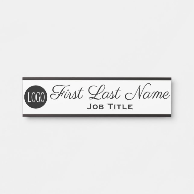 Placa de Porta de Escritório Logo Elegante Corpora (Frente)