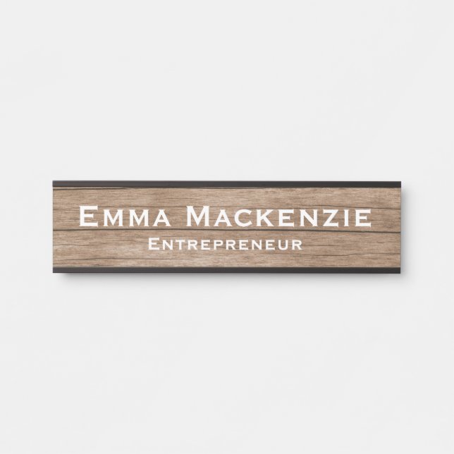 Placa de Porta de Escritório Personalizável com Te (Frente)
