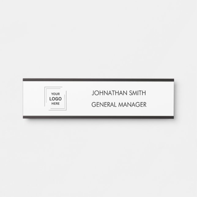 Placa de Porta de Logotipo Empresarial Personaliza (Frente)