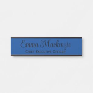 Placa de Porta de Rótulo Azul para Escritório