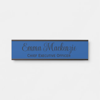 Placa de Porta de Rótulo Azul para Escritório